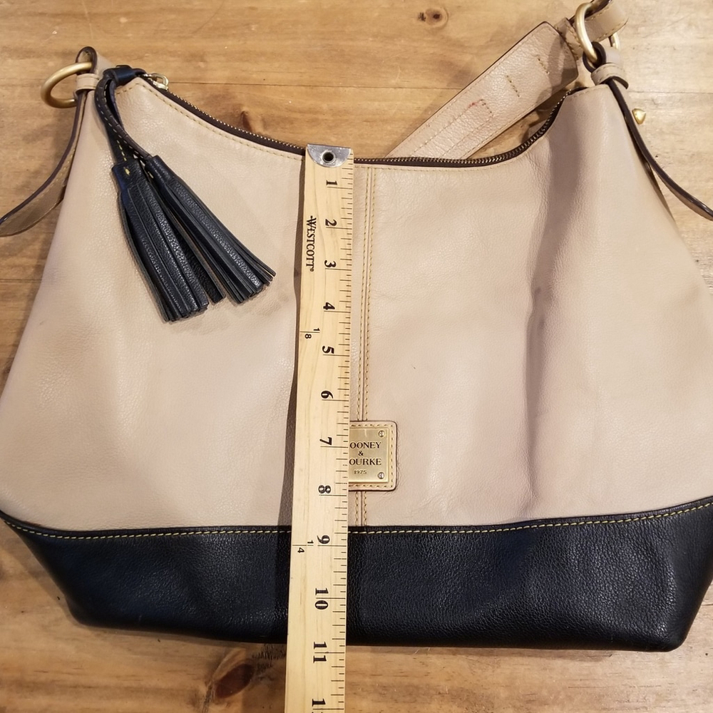 Dooney & Bourke Sophie Black and Beige Color Block Hobo - Picture 15 of 15